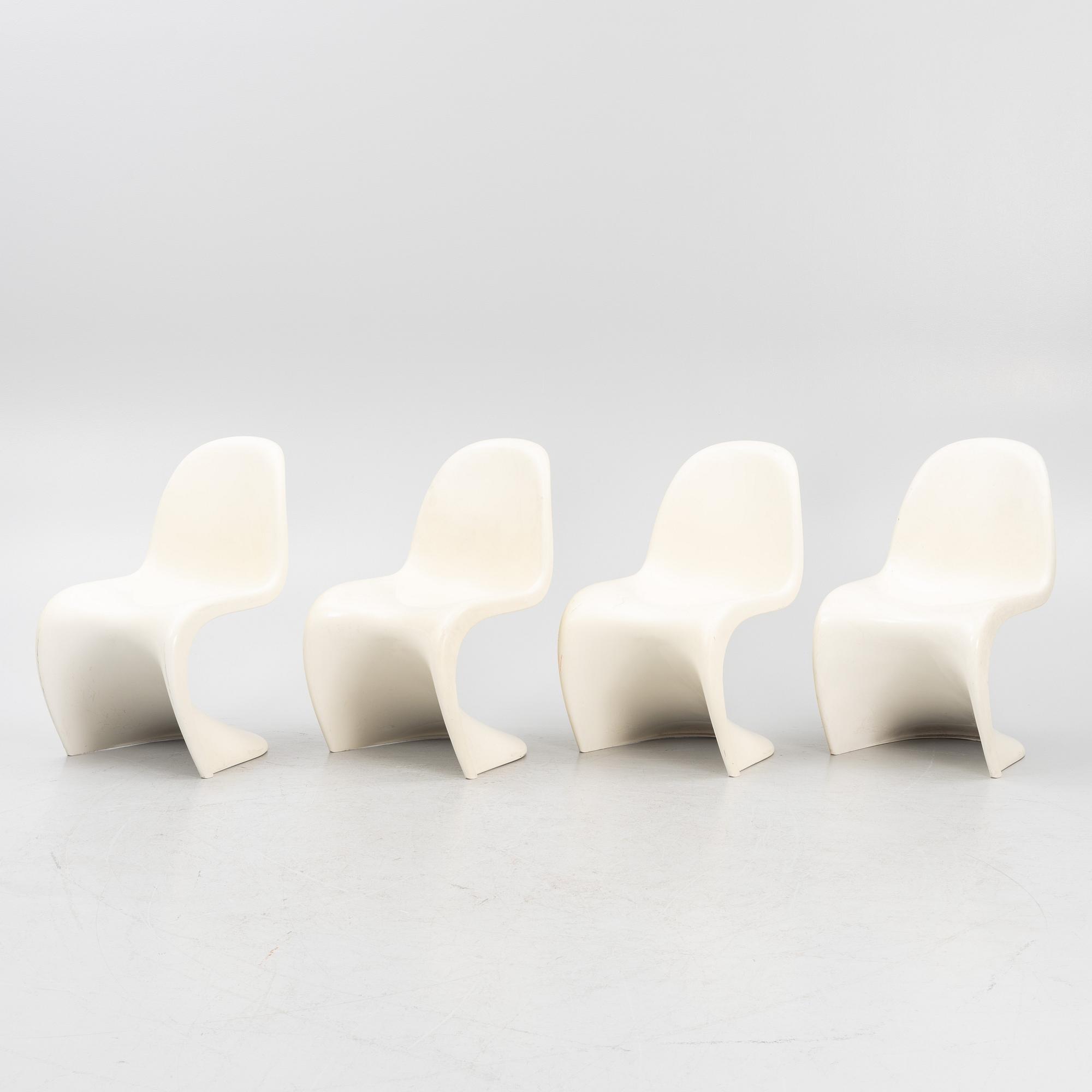 Verner Panton, stolar, 4 st, "Panton chair", Herman Miller, 1971-77.