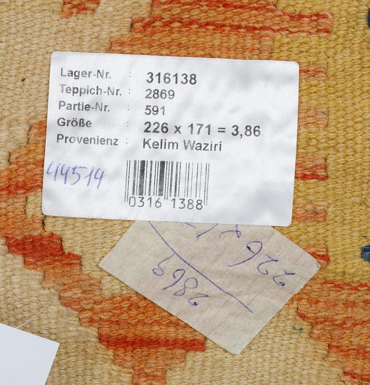 A carpet, kilim, 226 x 171 cm.