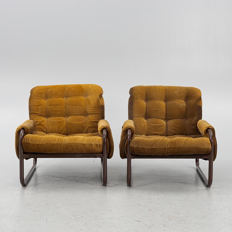 John Bertil Häggström, a pair of armchairs, "Zetti", Swed-Form, Skillingaryd, Ikea 1970s.