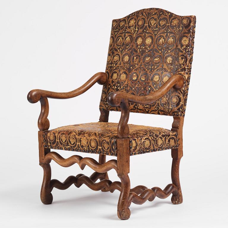 A Baroque armchair, circa 1700.