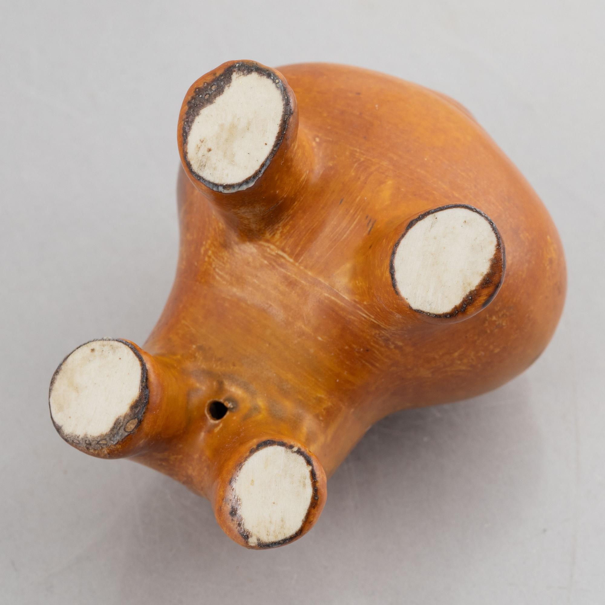 Lisa Larson, two stoneware figurines, 'Bulldog Midi' and 'Bulldog Mini', from the series "Kennel", Gustavsberg.