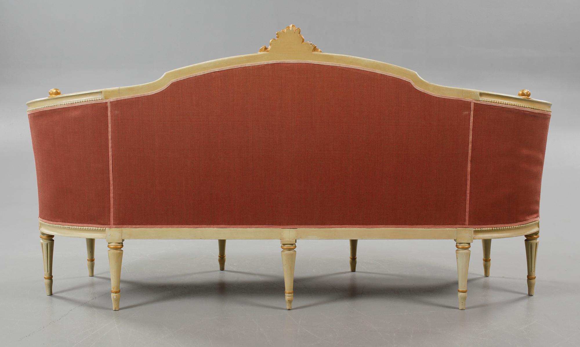 A gustavian sofa, second half of the 18th century.