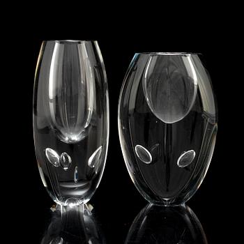 TIMO SARPANEVA, two 'Claritas' glass vases from Iittala, Finland.