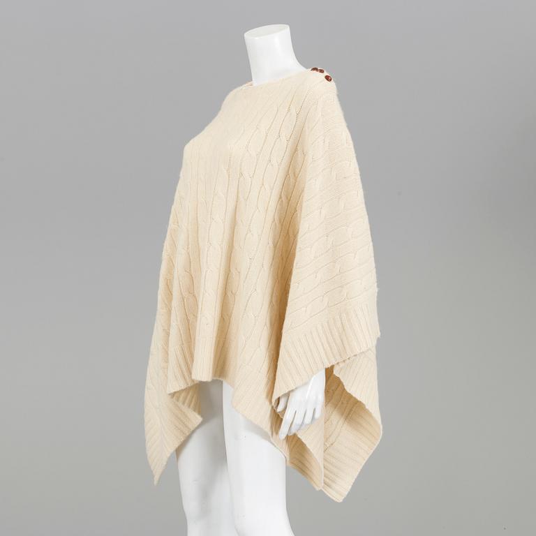 A wool-and cashmere poncho by Ralph Lauren, in size XS/S.