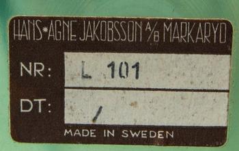 HANS-AGNE JAKOBSSON, fotogenlampor 2 st Markaryd 1900-talets senare del.