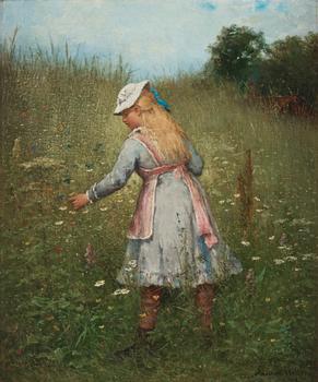 738. Severin Nilson, Girl on a meadow.