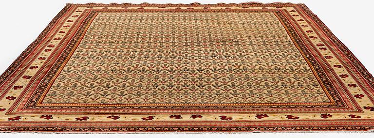 An antique Agra carpet Of Mughal 'Shrub' design, Northern India, c. 335 x 287 cm.