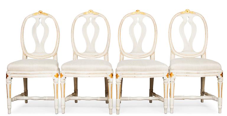 FOUR GUSTAVIAN CHAIRS.