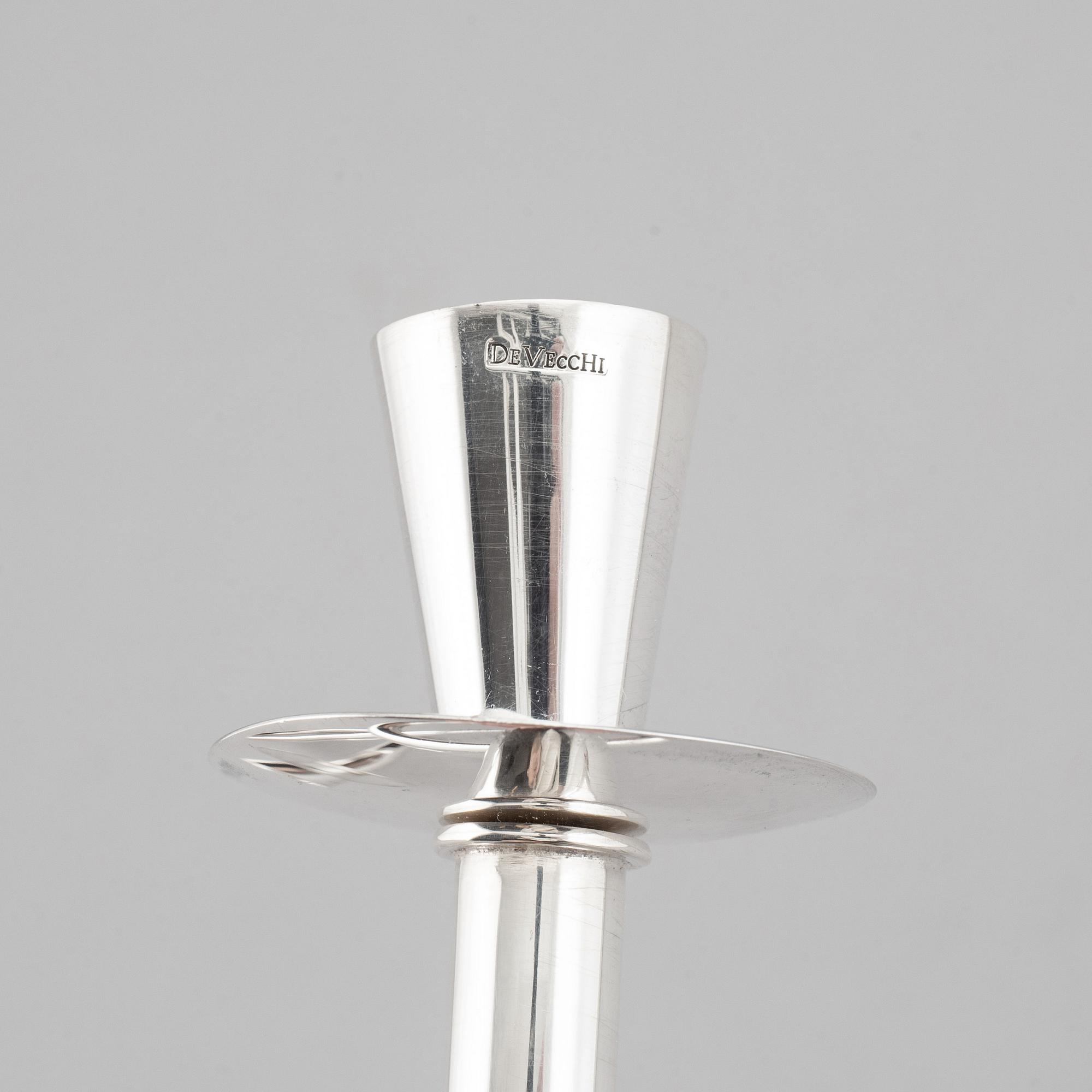 PIERO DE VECCHI, a 'T8', sterlign silver candelabra, signed and numbered 19/99, 2014.