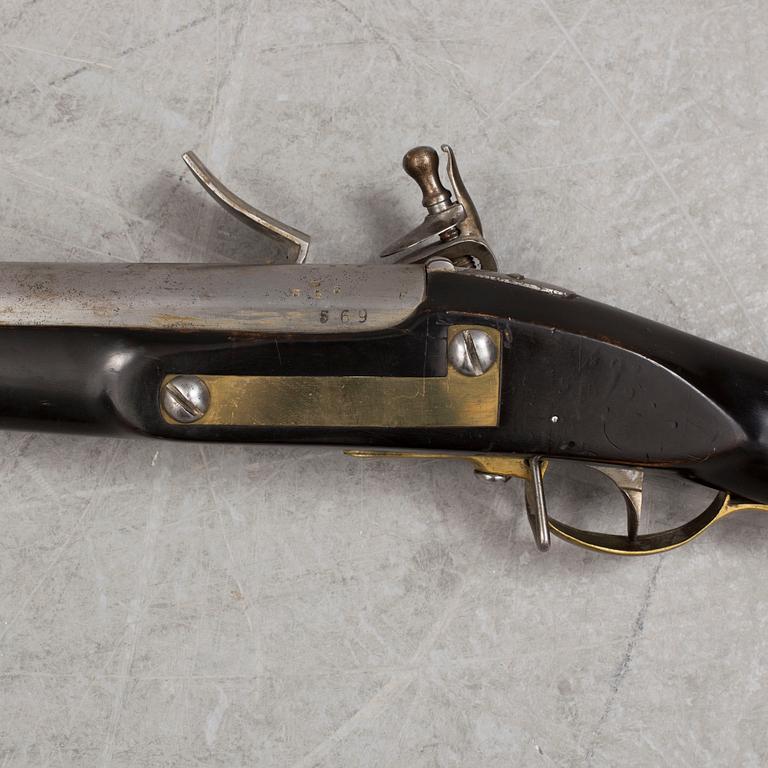 A Swedish flintlock gun with German lock.