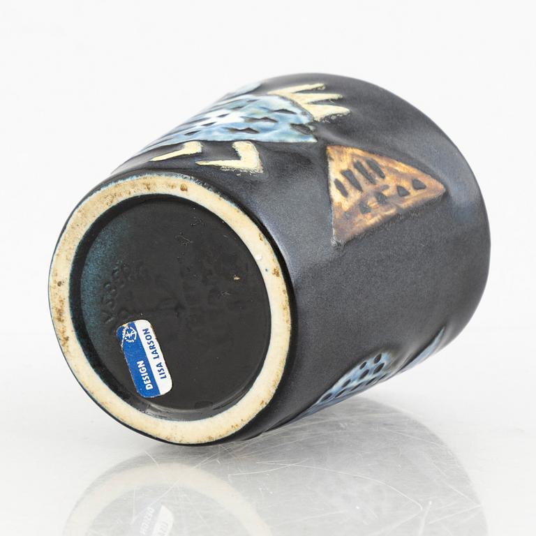 Lisa Larson, vaser, 4 st och fat, 2 st, stengods, ur serien "Varieté", Gustavsberg.