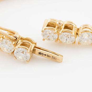 Tennis bracelet, 18K gold with brilliant-cut diamonds.