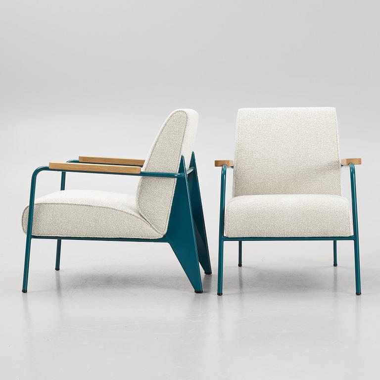 Jean Prouvé, a pair of "Fauteuil de Salon" armchairs, Vitra.