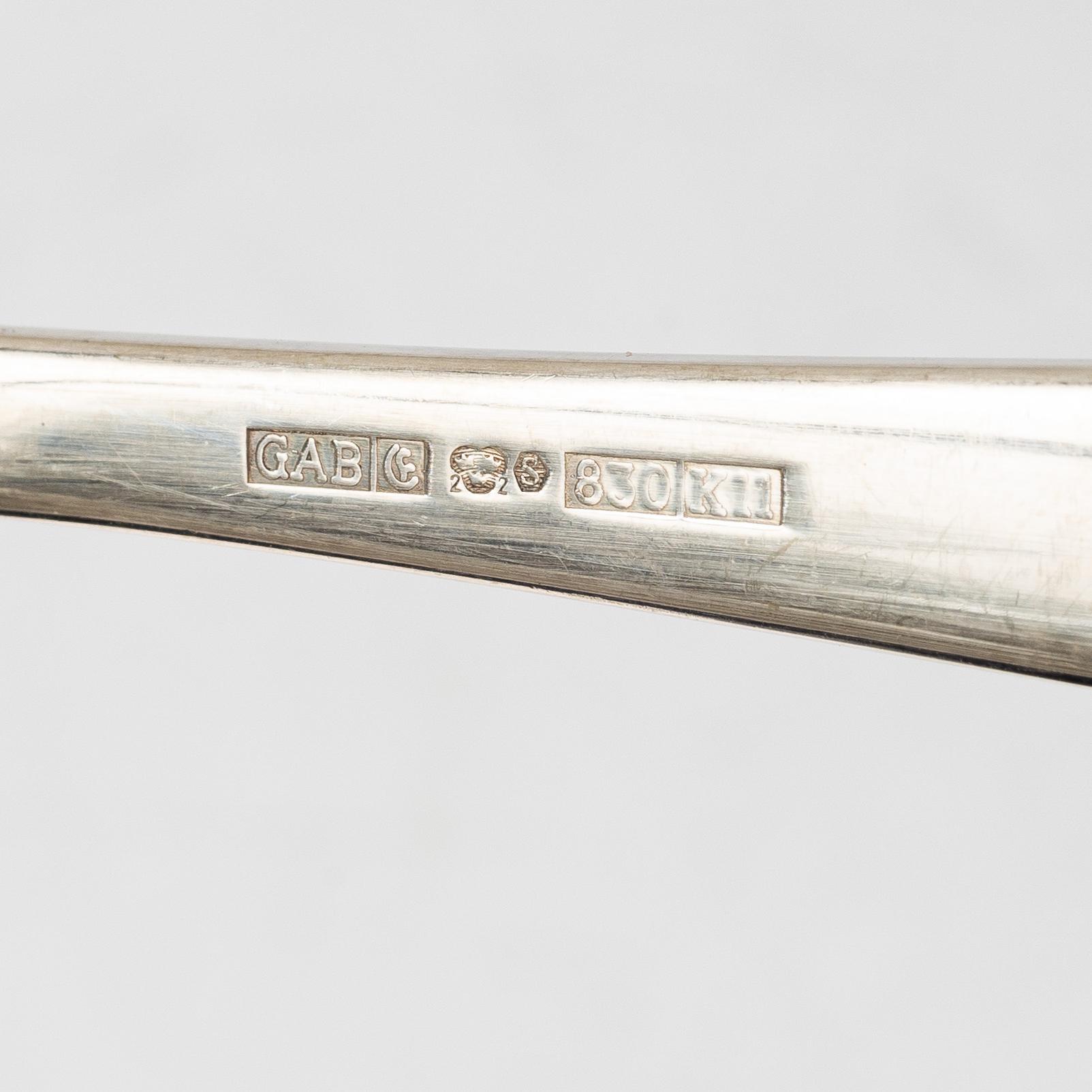 A Swedish silver cutlery set, 'Chippendale' pattern, Mema, GAB, some with year mark Eskilstuna 2010 ( 72 pieces).