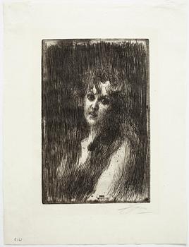 ANDERS ZORN, etching, 1901, signed with pencil.