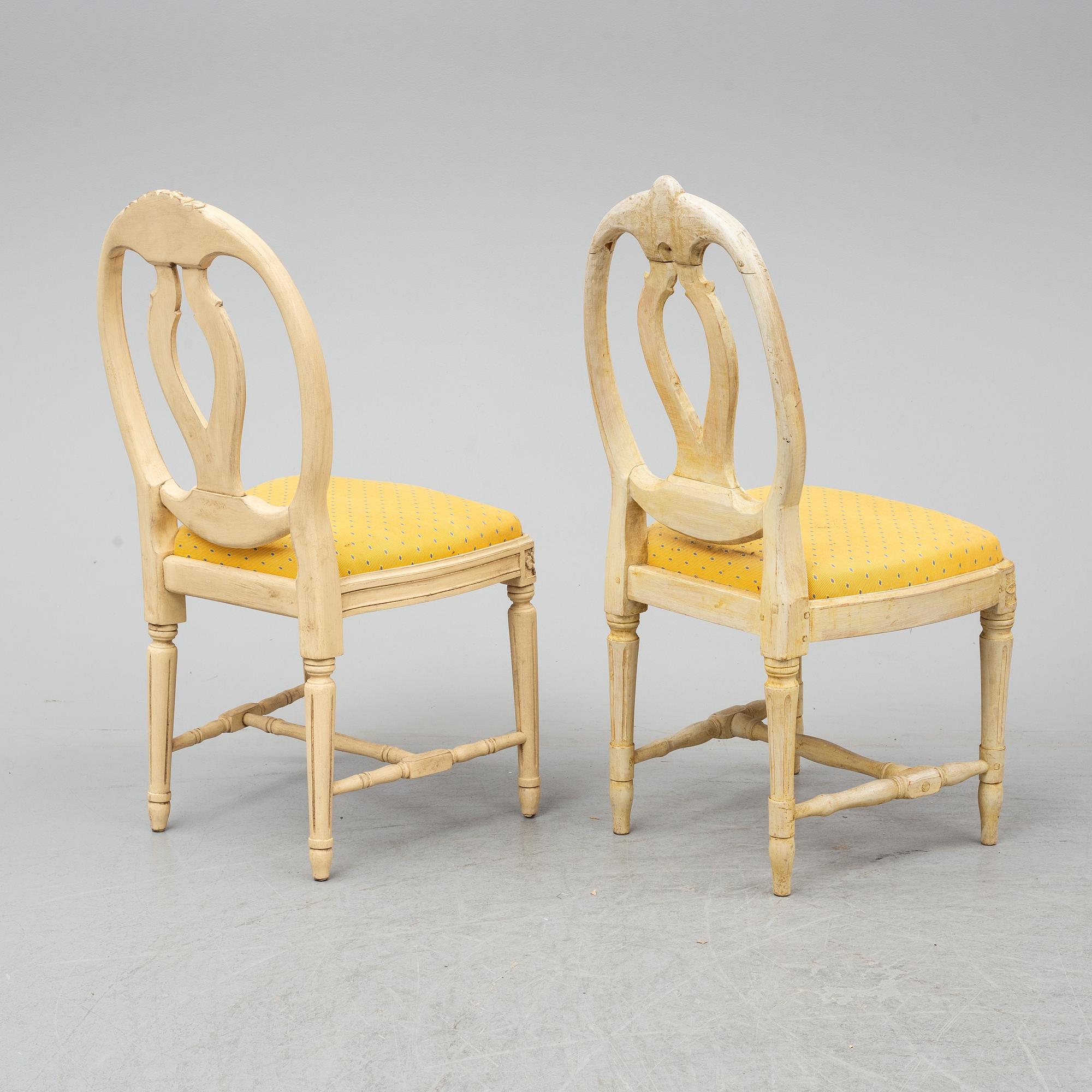 A set of 6+2 chairs, gustavian style, late 20th century.