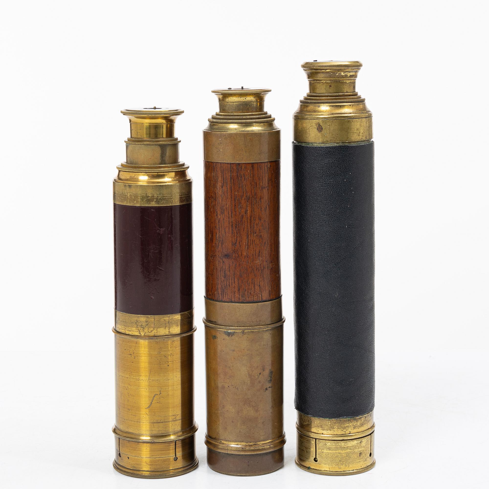 Three telescopes, 19th and 20th century.