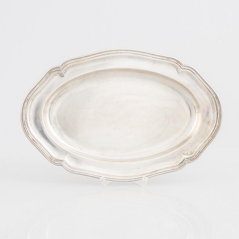 Serving dish, silver, Swedish import mark.