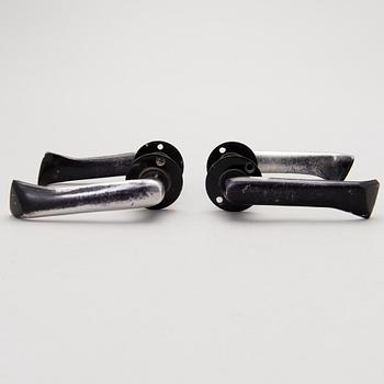 Two pair of 1950s doorhandles  manufactured by Kellokosken Tehdas, Finland.