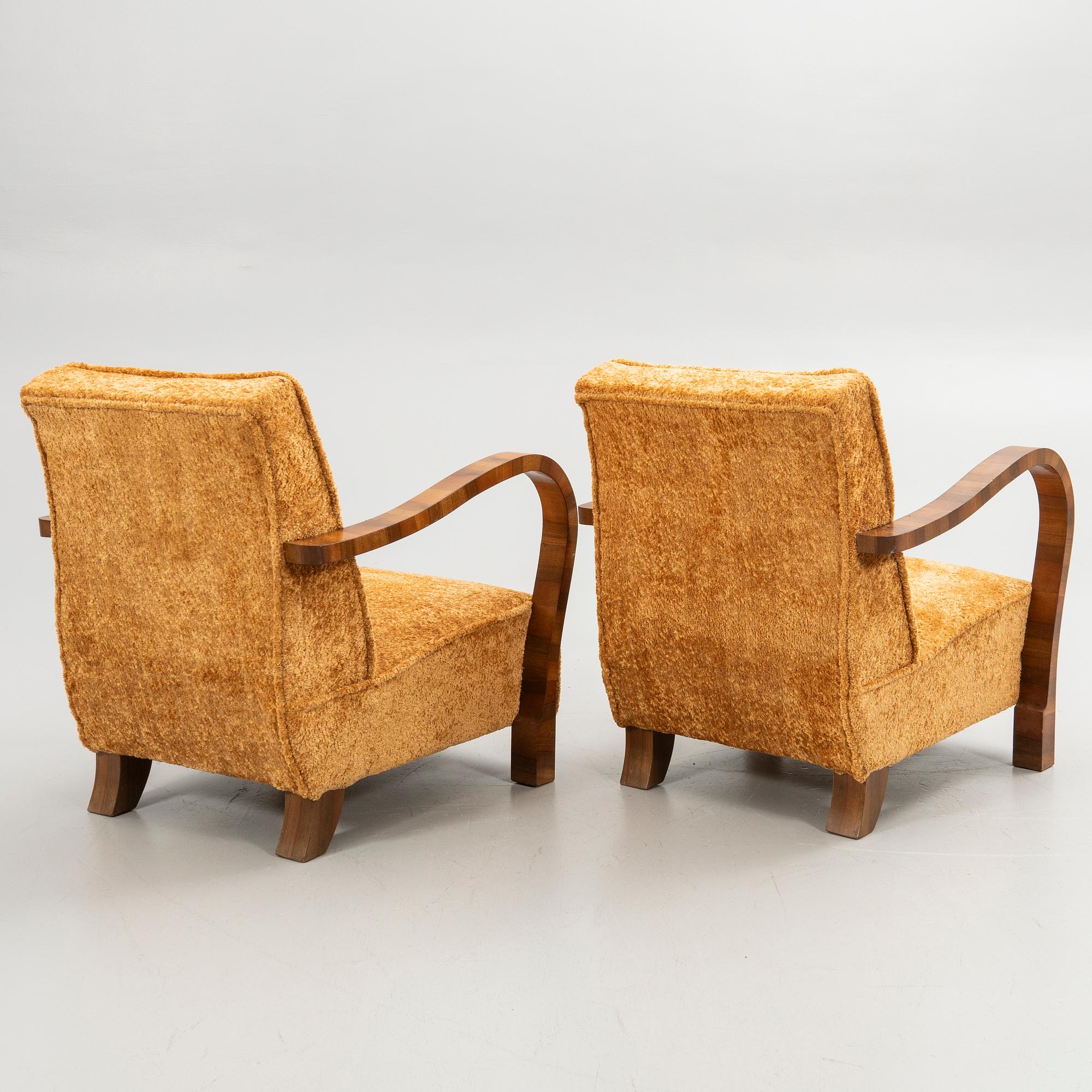 Armchairs, a pair, Art Deco style, 20th century.