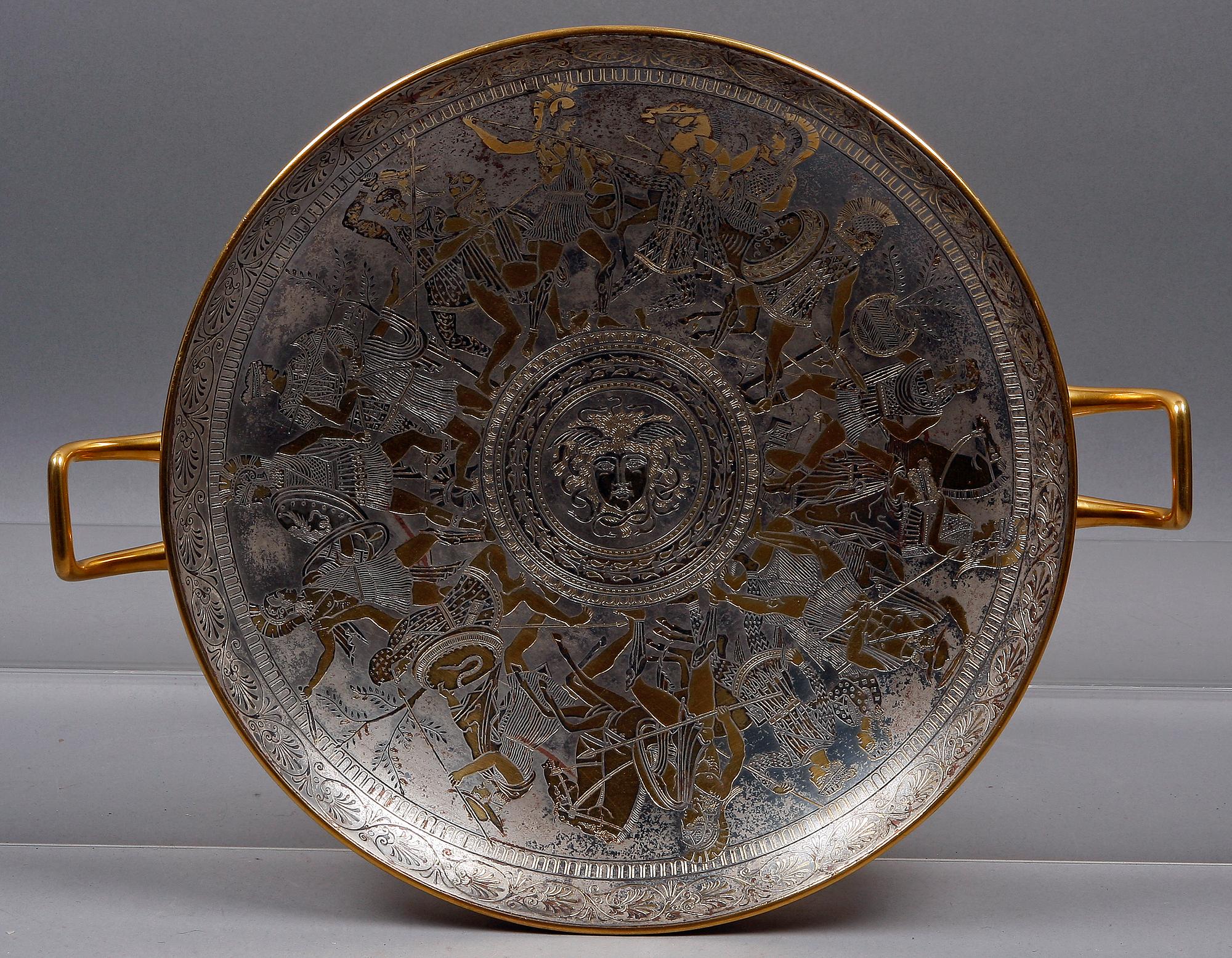 KYLIX, mässing, grekisk stil, möjligen Italien, 1800/1900-tal.