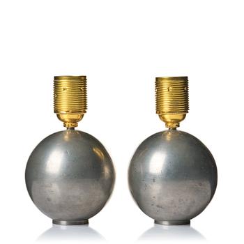 308. Firma Svenskt Tenn, a pair of pewter table lamps, model A 1479, Stockholm 1930.