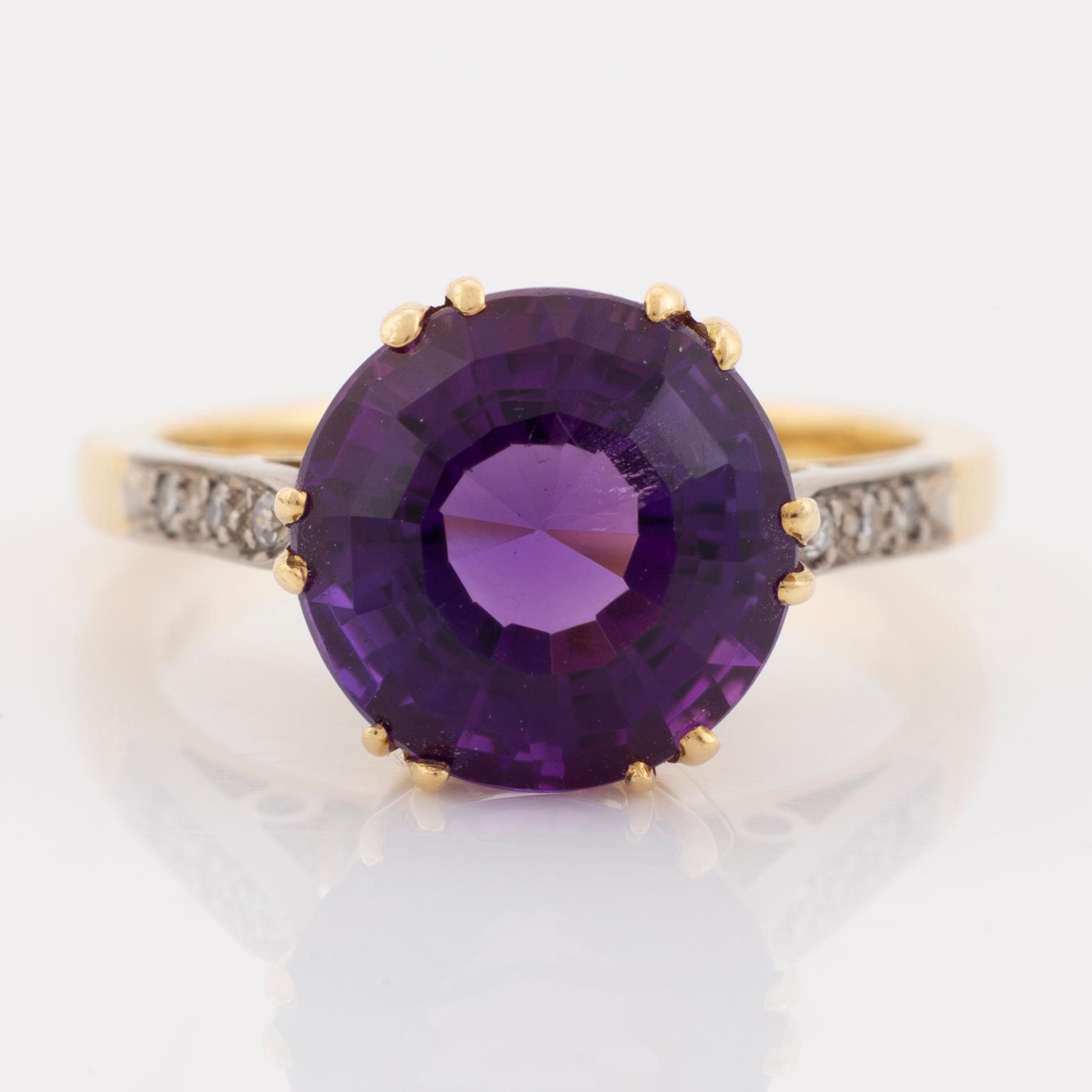 Amethyst and diamond ring.