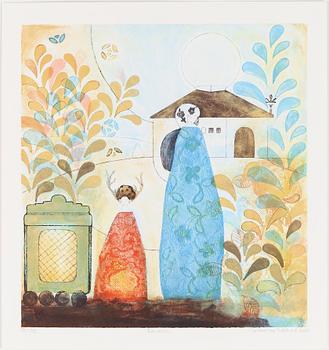 Catharina Edlund · CATHARINA EDLUND, "Färden", färglitografi, signerad o numrerad 98/240.
