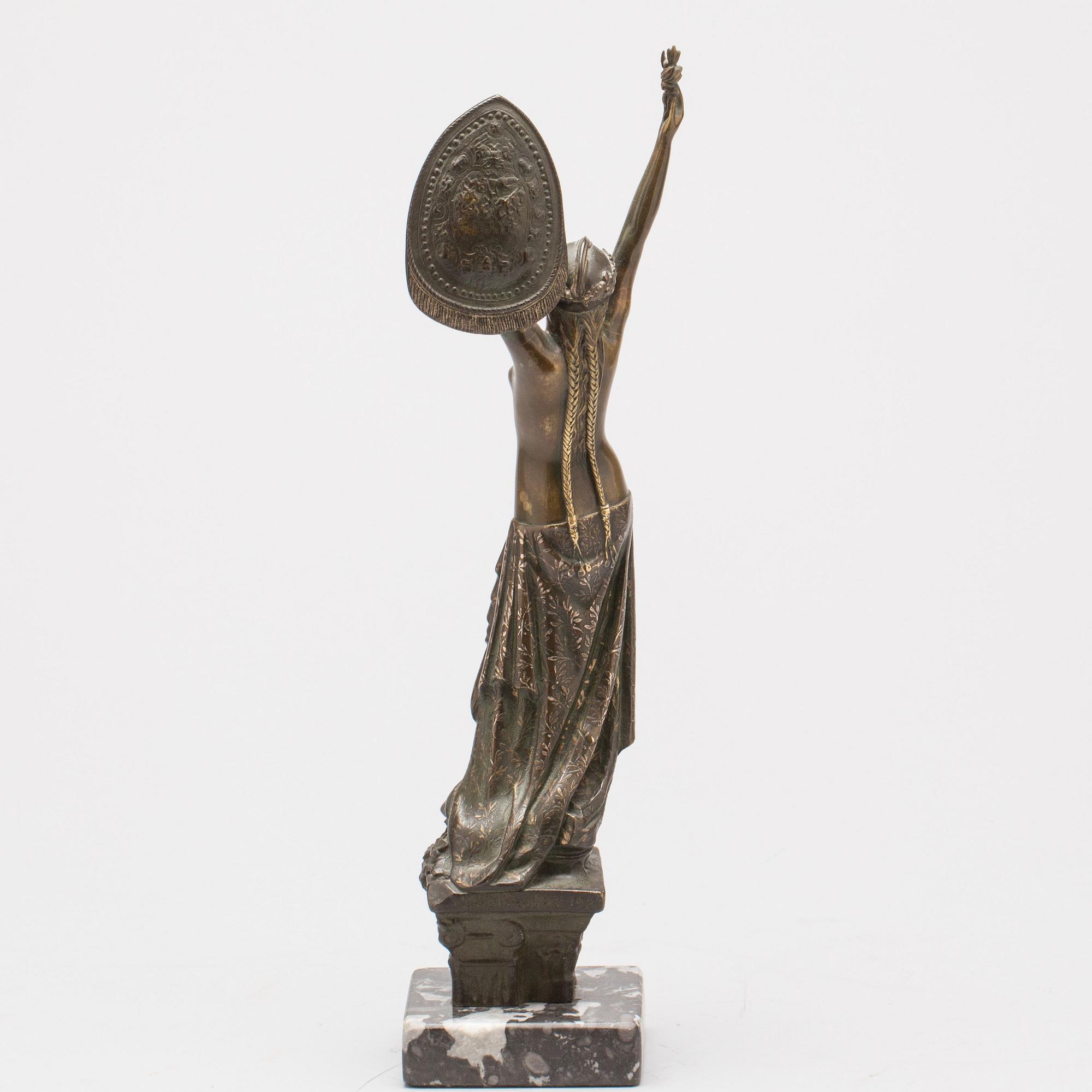 CARLO SARRABEZOLLES, skulptur, brons. Signerad och daterad 1923.