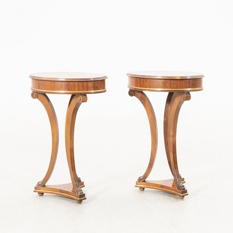 Bedside tables/Side tables, a pair, Empire style, second half of the 20th century.