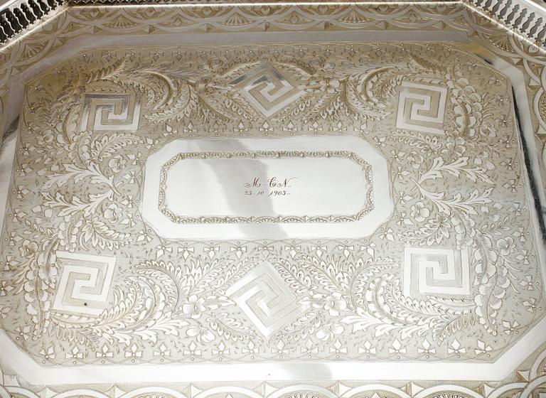 BRICKA, nysilver, tidigt 1900-tal.