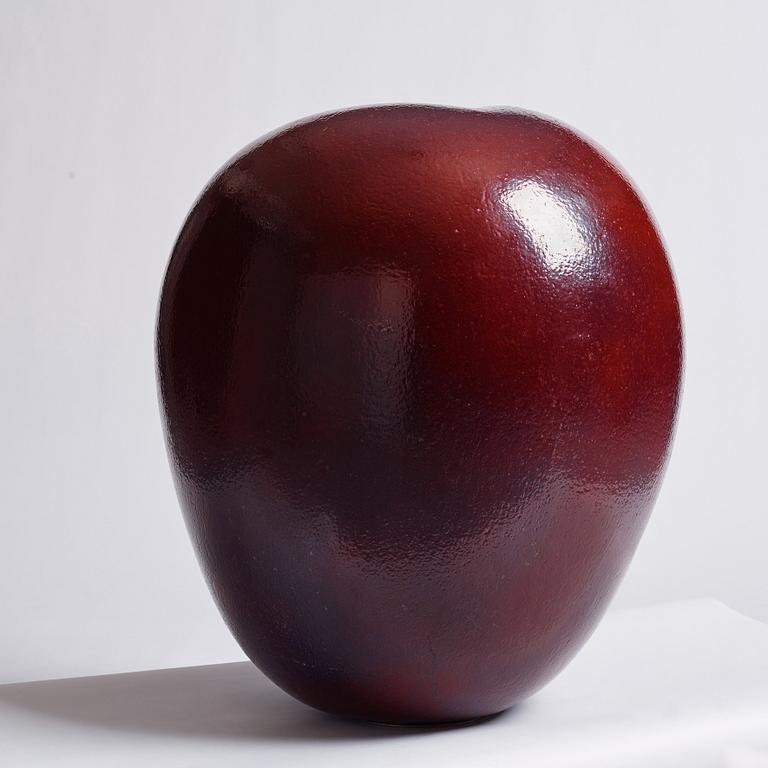 Hans Hedberg, a faience sculpture of a plum, Biot, France, early 1990s.