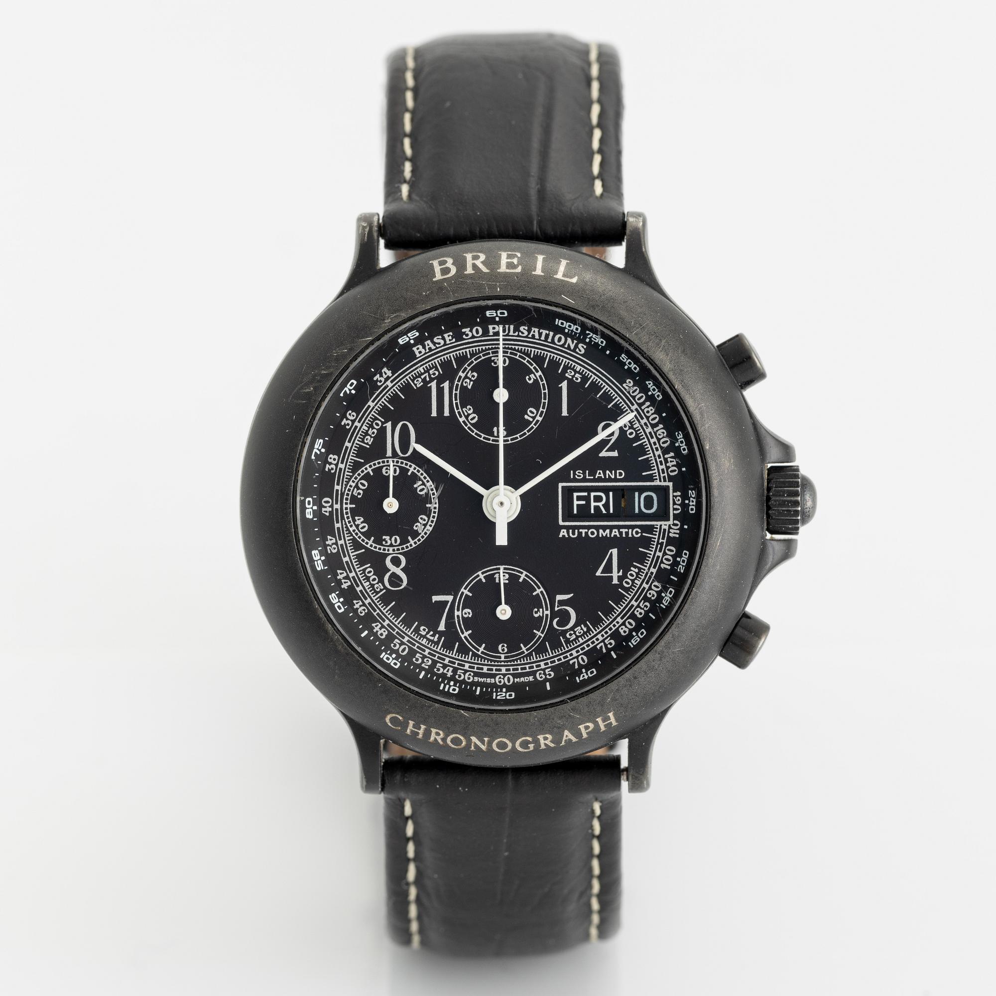 Breil, Island, PVD, "Pulsations", chronograph, wristwatch, 39 mm.