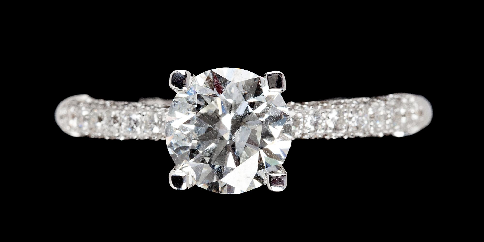 A brilliant cut diamond ring, 1.50 cts.