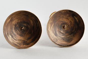 LJUSSTAKAR, 1 par, förgylld brons, senempire, 1800-talets första hälft.