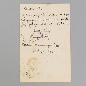 A letter by, August Strindberg dated 1899.