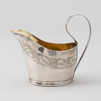 A parcel-gilt silver creamer, mark of Johan Henrik Lampa, Stockholm 1813.