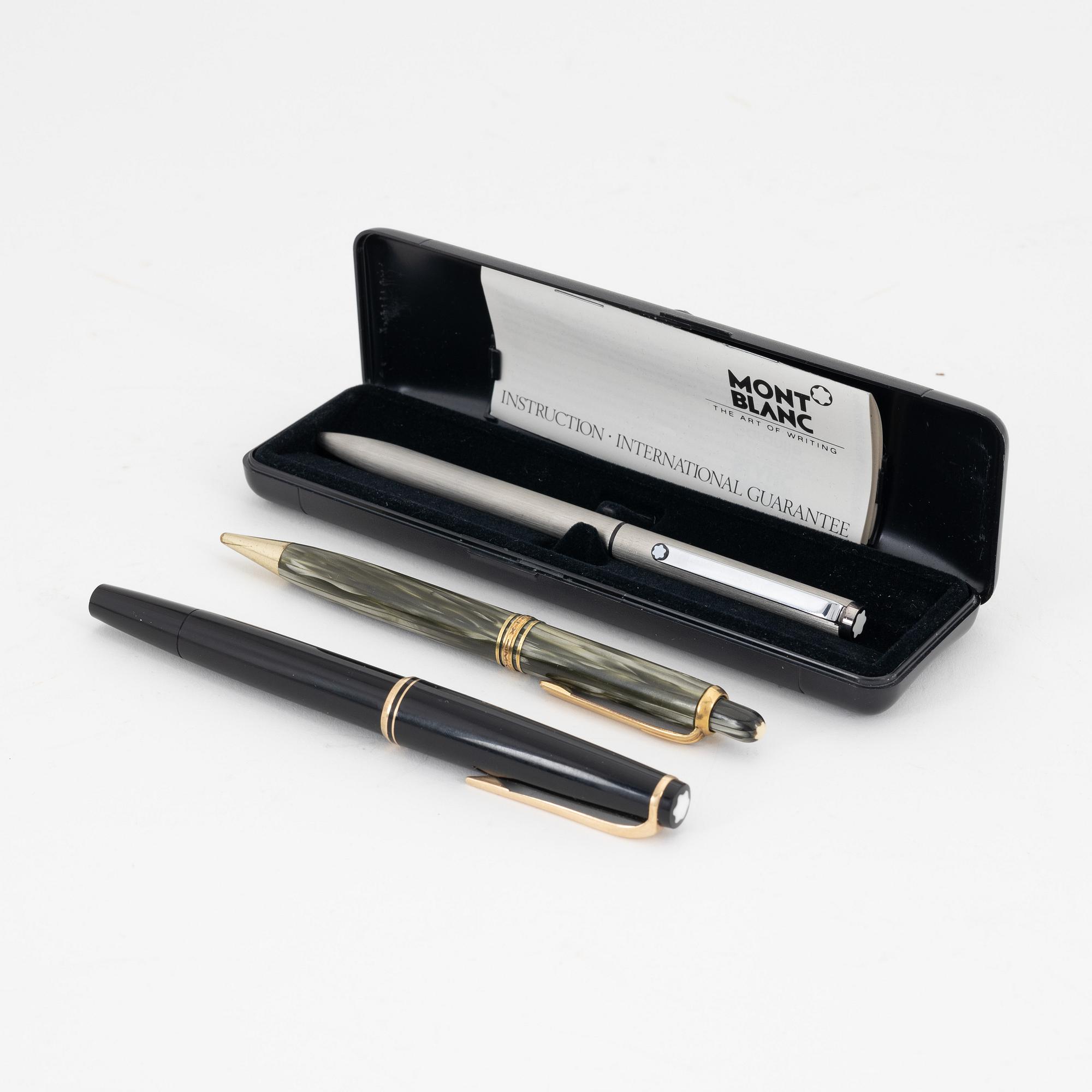 A set of three pens from Montblanc, Germany.