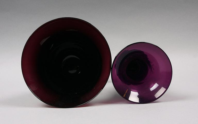 VAS samt SKÅL, glas, sent 1800-tal.