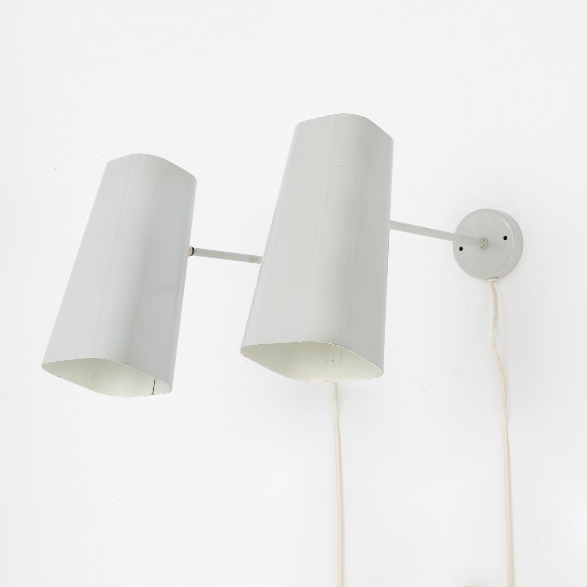 Uno Westerberg, a pair of wall lamps model "8889", Arvid Böhlmarks Lampfabrik, Stockholm, 1960s.