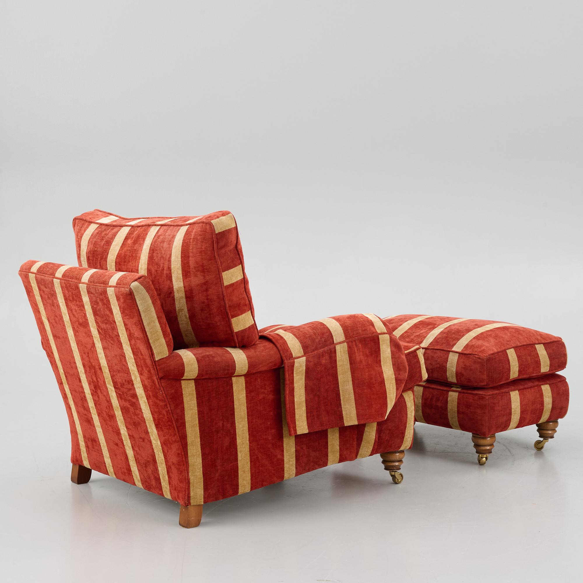 Howard armchair with footstool, Duresta,.
