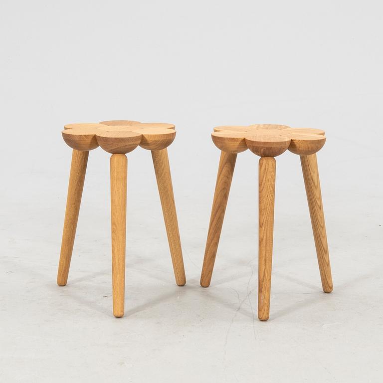 Lisa Hilland, two "Smyltha" stools for Myltha, 21st century.