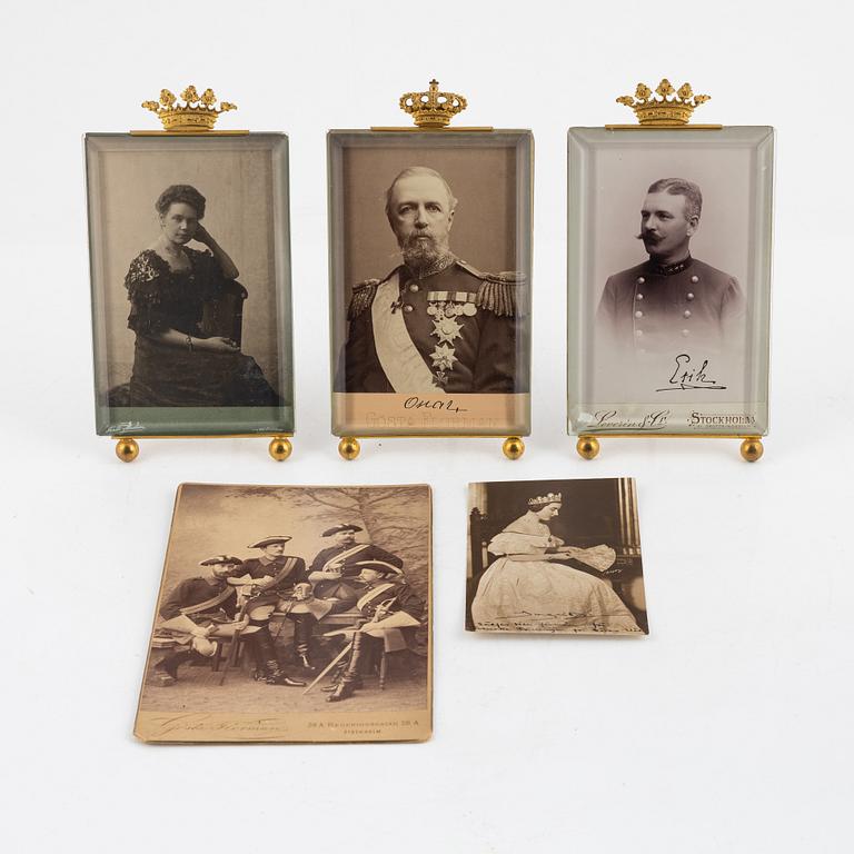 Photographs, four pieces, of which two are royal.