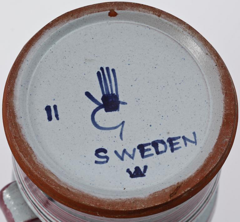 PARTI FAJANS, 6 delar. Stig Lindberg Gustavsberg.