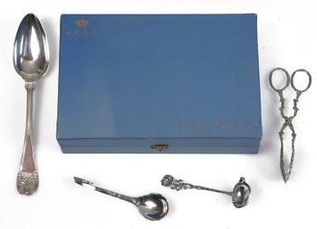 PARTI BESTICK, 14 st, silver, bl a Georg Jensen samt "Rosenholm", Jacob Ängman, GAB, 1800/1900-tal.Vikt ca 676 gr.