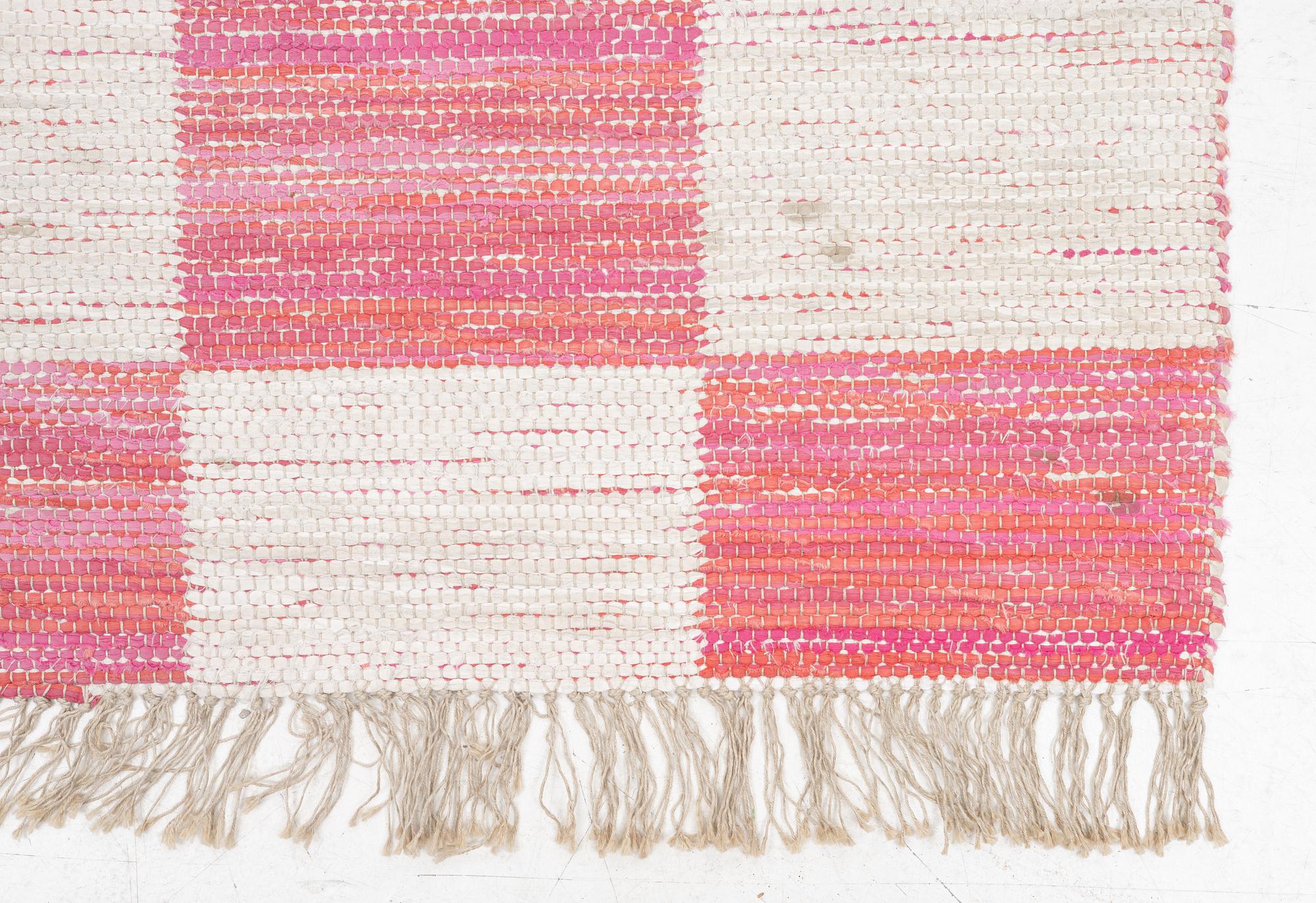Margit Thorén, a double-woven rag rug runner, 'Schackrutan', Svenskt Tenn, c. 315 x 90 cm.