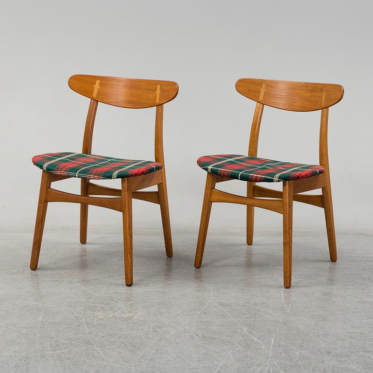 HANS J WEGNER, stolar, 6 st, "CH-30", "Spisestolen", Carl Hansen & Son, Danmark.