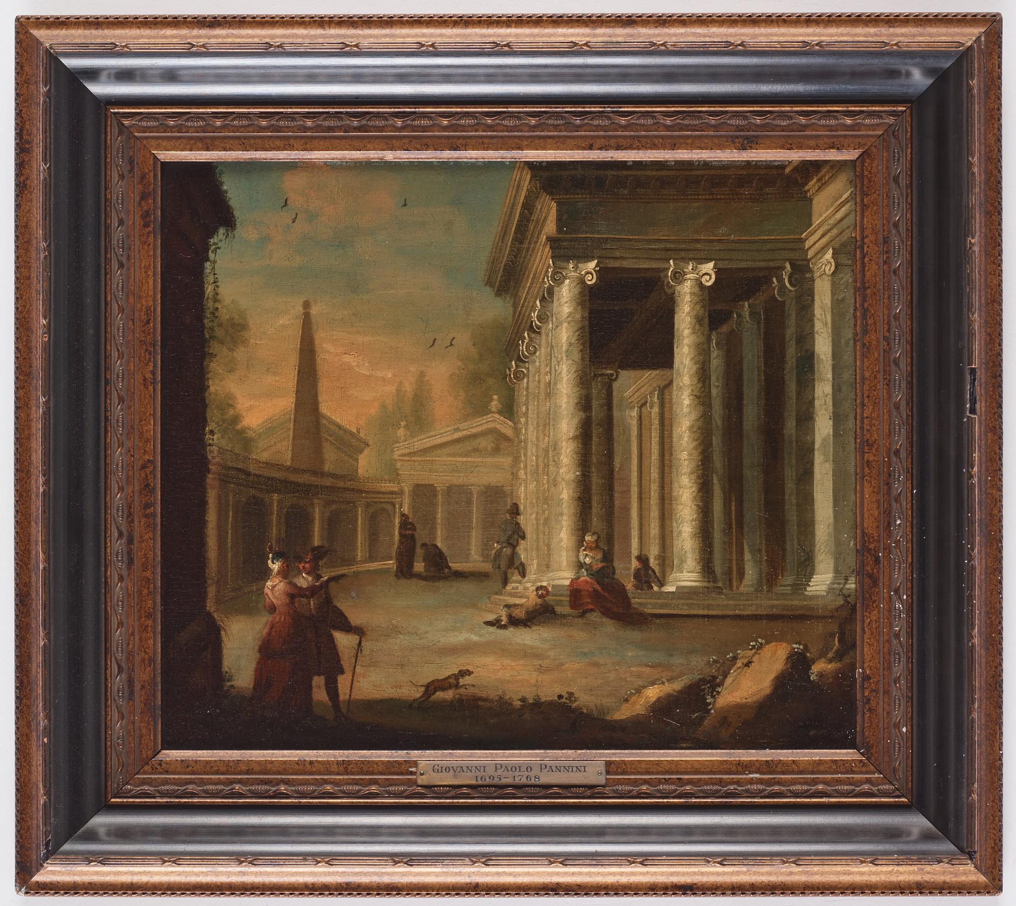 Giovanni Paolo Pannini, hans krets, Figurer vid klassiskt tempel.