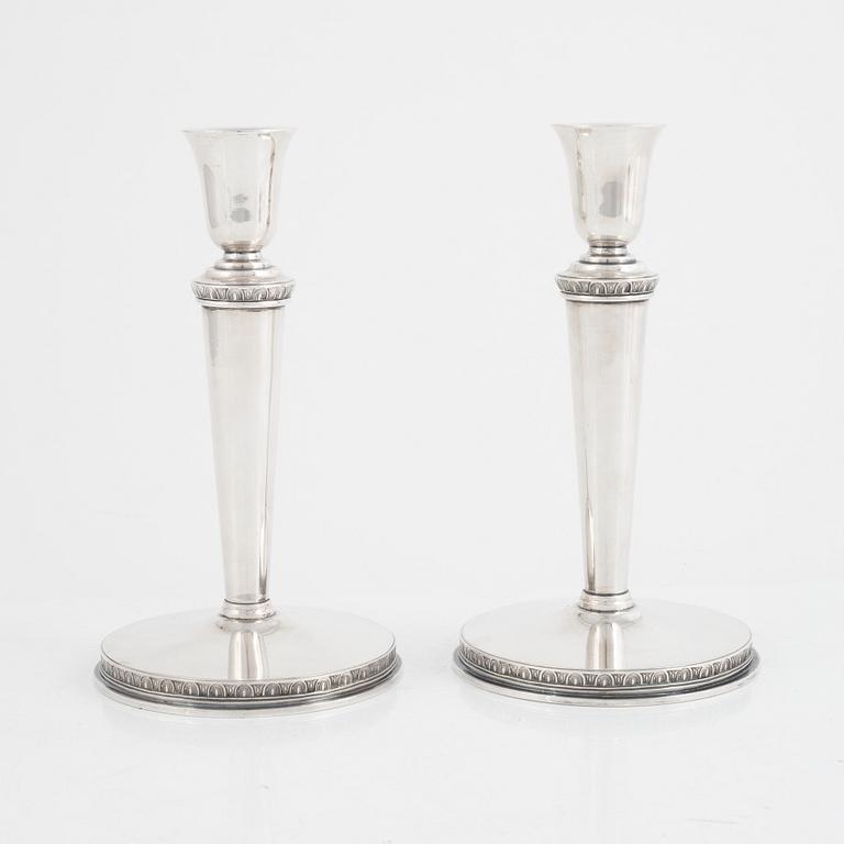 A Pair of Swedish Silver Candlesticks, mark of Eric Råström, Stockholm 1971.