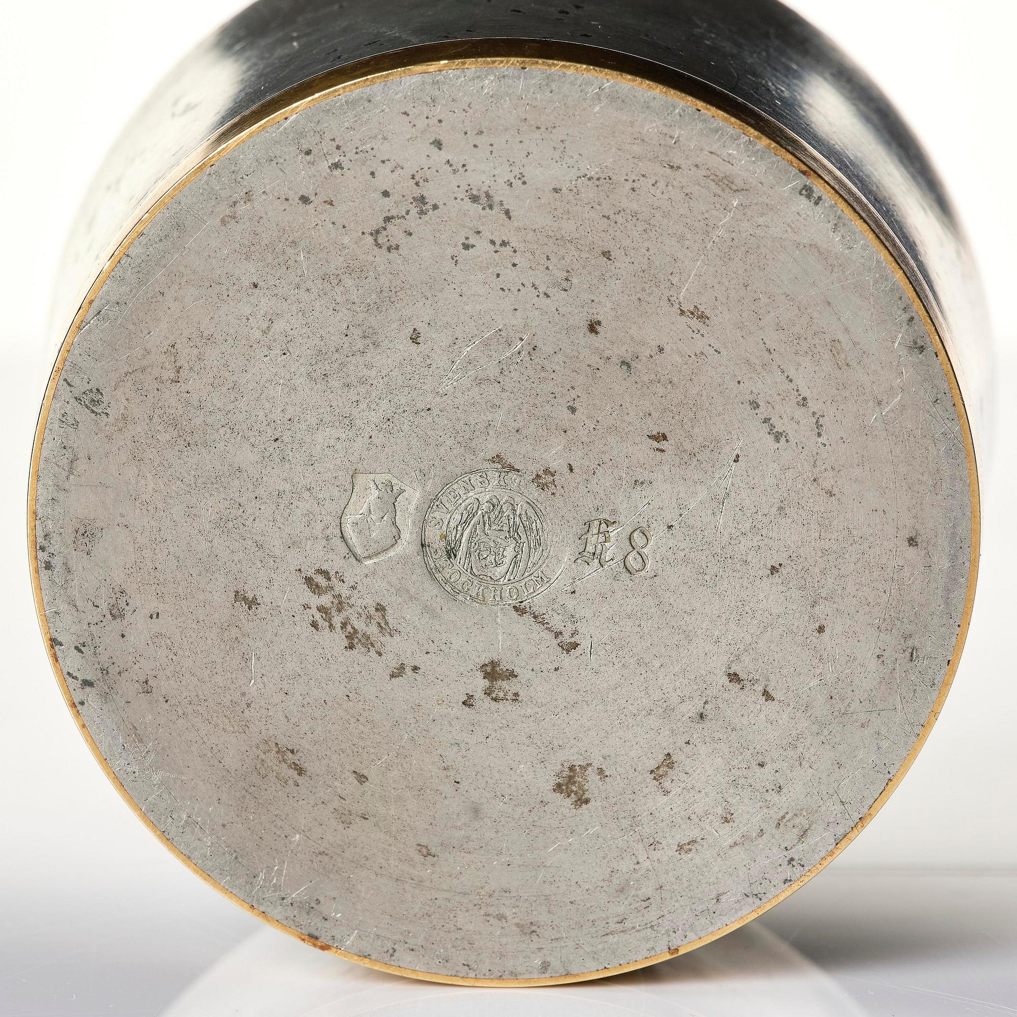 Nils Fougstedt, a lidded pewter bowl, Firma Svenskt Tenn, Stockholm, 1936.